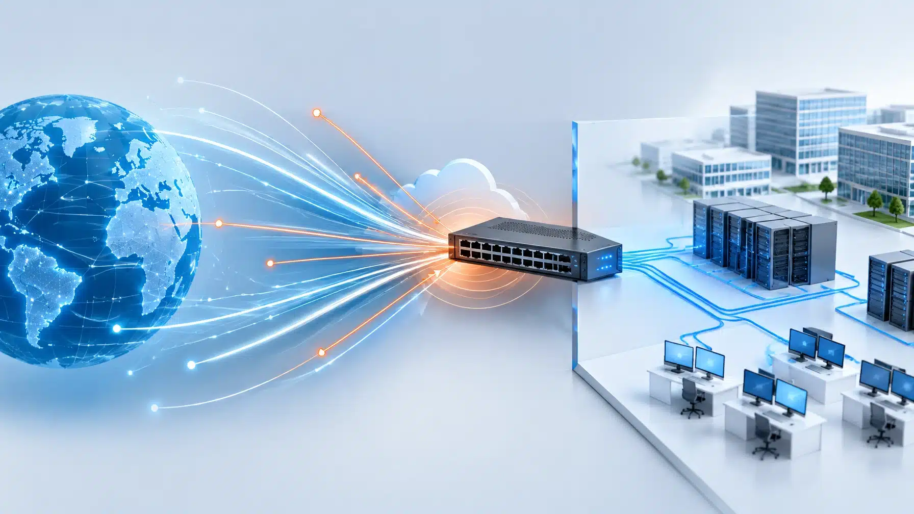 Secure network switch connected to the cloud